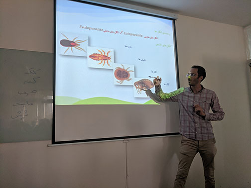 Dr. Vahid Mohtasshami explainig about the common diseases between birds and humans