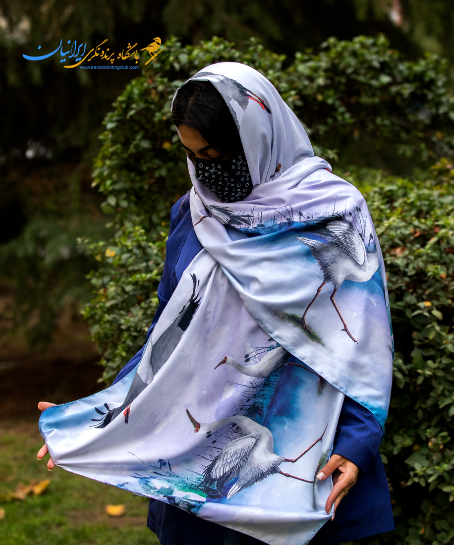 شال ساتن درنای سیبری
